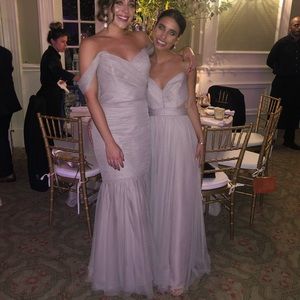 AMSALE Harlow Bridesmaid Dress in Latte color